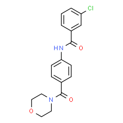 ChemSpider 2D Image | 3-Chloro-N-[4-(4-morpholinylcarbonyl)phenyl]benzamide | C18H17ClN2O3