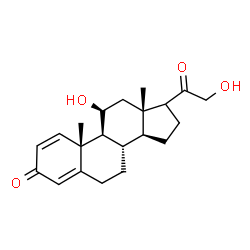 ChemSpider 2D Image | (11beta,17xi)-11,21-Dihydroxypregna-1,4-diene-3,20-dione | C21H28O4