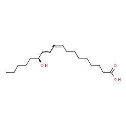 ChemSpider 2D Image | (9Z,11E,13S)-13-Hydroxy-9,11-octadecadienoic acid | C18H32O3