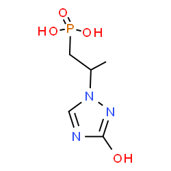 ChemSpider 2D Image | [2-(3-Hydroxy-1H-1,2,4-triazol-1-yl)propyl]phosphonic acid | C5H10N3O4P