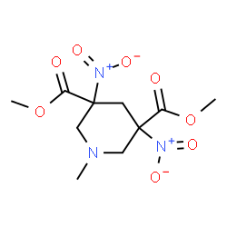 ChemSpider 2D Image | Dimethyl 1-methyl-3,5-dinitro-3,5-piperidinedicarboxylate | C10H15N3O8