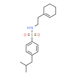 ChemSpider 2D Image | N-[2-(1-Cyclohexen-1-yl)ethyl]-4-isobutylbenzenesulfonamide | C18H27NO2S