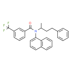 ChemSpider 2D Image | N-(1-Naphthyl)-N-(4-phenyl-2-butanyl)-3-(trifluoromethyl)benzamide | C28H24F3NO