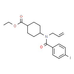 ChemSpider 2D Image | Ethyl 4-[allyl(4-iodobenzoyl)amino]cyclohexanecarboxylate | C19H24INO3