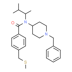 ChemSpider 2D Image | N-(1-Benzyl-4-piperidinyl)-N-(3-methyl-2-butanyl)-4-[(methylsulfanyl)methyl]benzamide | C26H36N2OS
