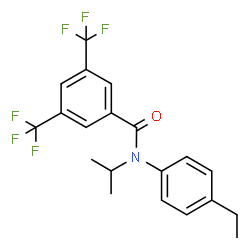 ChemSpider 2D Image | N-(4-Ethylphenyl)-N-isopropyl-3,5-bis(trifluoromethyl)benzamide | C20H19F6NO