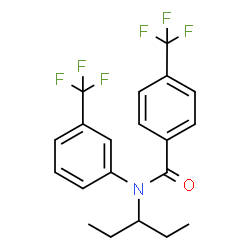 ChemSpider 2D Image | N-(3-Pentanyl)-4-(trifluoromethyl)-N-[3-(trifluoromethyl)phenyl]benzamide | C20H19F6NO