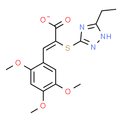 ChemSpider 2D Image | (2Z)-2-[(5-Ethyl-1H-1,2,4-triazol-3-yl)sulfanyl]-3-(2,4,5-trimethoxyphenyl)acrylate | C16H18N3O5S