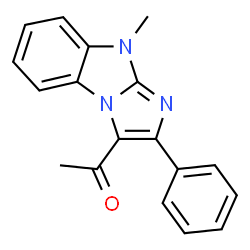 ChemSpider 2D Image | 1-(9-Methyl-2-phenyl-9H-imidazo[1,2-a]benzimidazol-3-yl)ethanone | C18H15N3O