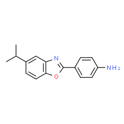 ChemSpider 2D Image | 4-(5-Isopropyl-1,3-benzoxazol-2-yl)aniline | C16H16N2O