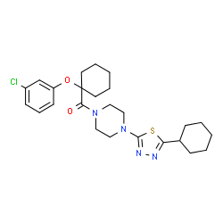 ChemSpider 2D Image | [1-(3-Chlorophenoxy)cyclohexyl][4-(5-cyclohexyl-1,3,4-thiadiazol-2-yl)-1-piperazinyl]methanone | C25H33ClN4O2S