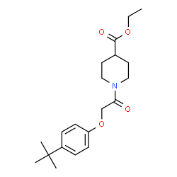 ChemSpider 2D Image | Ethyl 1-{[4-(2-methyl-2-propanyl)phenoxy]acetyl}-4-piperidinecarboxylate | C20H29NO4