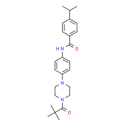 ChemSpider 2D Image | N-{4-[4-(2,2-Dimethylpropanoyl)-1-piperazinyl]phenyl}-4-isopropylbenzamide | C25H33N3O2