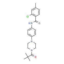 ChemSpider 2D Image | 2-Chloro-N-{4-[4-(2,2-dimethylpropanoyl)-1-piperazinyl]phenyl}-4-methylbenzamide | C23H28ClN3O2