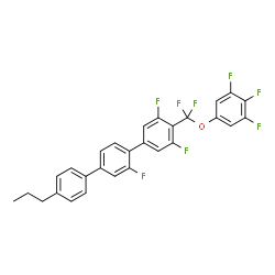 ChemSpider 2D Image | 4-[Difluoro(3,4,5-trifluorophenoxy)methyl]-2',3,5-trifluoro-4''-propyl-1,1':4',1''-terphenyl | C28H18F8O