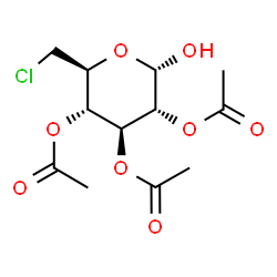 ChemSpider 2D Image | 2,3,4-Tri-O-acetyl-6-chloro-6-deoxy-alpha-D-glucopyranose | C12H17ClO8