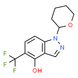 ChemSpider 2D Image | 1-(Tetrahydro-2H-pyran-2-yl)-5-(trifluoromethyl)-1H-indazol-4-ol | C13H13F3N2O2
