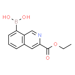 ChemSpider 2D Image | [3-(Ethoxycarbonyl)-8-isoquinolinyl]boronic acid | C12H12BNO4