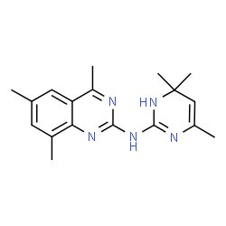 ChemSpider 2D Image | 4,6,8-Trimethyl-N-(4,4,6-trimethyl-1,4-dihydro-2-pyrimidinyl)-2-quinazolinamine | C18H23N5