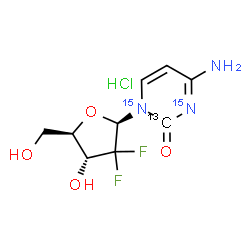 ChemSpider 2D Image | Gemcitabine-13C,15N2 (hydrochloride) | C813CH12ClF2N15N2O4