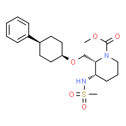 ChemSpider 2D Image | Methyl (2R,3S)-3-[(methylsulfonyl)amino]-2-{[(cis-4-phenylcyclohexyl)oxy]methyl}-1-piperidinecarboxylate | C21H32N2O5S
