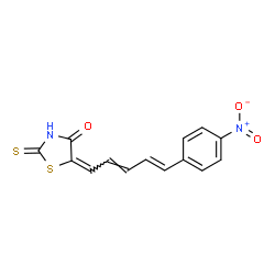 ChemSpider 2D Image | (5E)-5-[(2E,4E)-5-(4-Nitrophenyl)-2,4-pentadien-1-ylidene]-2-thioxo-1,3-thiazolidin-4-one | C14H10N2O3S2