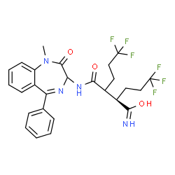 ChemSpider 2D Image | (2R)-6,6,6-Trifluoro-3-[(1-methyl-2-oxo-5-phenyl-2,3-dihydro-1H-1,4-benzodiazepin-3-yl)carbamoyl]-2-(3,3,3-trifluoropropyl)hexanimidic acid | C26H26F6N4O3