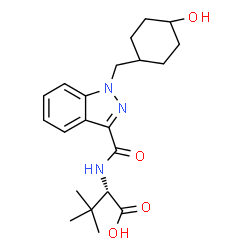ChemSpider 2D Image | N-({1-[(4-Hydroxycyclohexyl)methyl]-1H-indazol-3-yl}carbonyl)-3-methyl-L-valine | C21H29N3O4
