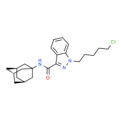 ChemSpider 2D Image | N-[(3s,5s,7s)-Adamantan-1-yl]-1-(5-chloropentyl)-1H-indazole-3-carboxamide | C23H30ClN3O