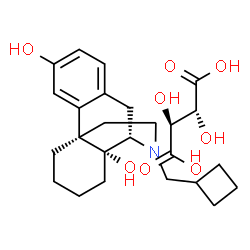 ChemSpider 2D Image | (2R,3S)-2,3-Dihydroxysuccinic acid - (9alpha,13alpha,14alpha)-17-(cyclobutylmethyl)morphinan-3,14-diol (1:1) | C25H35NO8