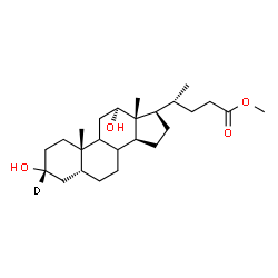 ChemSpider 2D Image | Methyl (3alpha,5beta,8xi,9xi,12beta)-3,12-dihydroxy(3-~2~H)cholan-24-oate | C25H41DO4