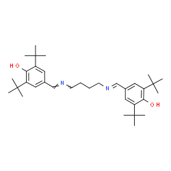 ChemSpider 2D Image | 4,4'-{1,4-Butanediylbis[nitrilo(E)methylylidene]}bis[2,6-bis(2-methyl-2-propanyl)phenol] | C34H52N2O2