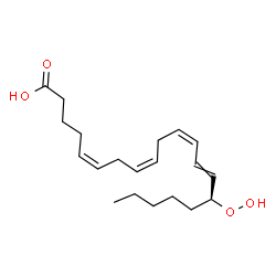 ChemSpider 2D Image | (5Z,8Z,11Z,15S)-15-Hydroperoxy-5,8,11,13-icosatetraenoic acid | C20H32O4