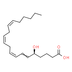 ChemSpider 2D Image | (5S,8Z,11Z,14Z)-5-Hydroxy-6,8,11,14-icosatetraenoic acid | C20H32O3