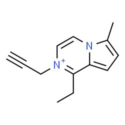ChemSpider 2D Image | 1-Ethyl-6-methyl-2-(2-propyn-1-yl)pyrrolo[1,2-a]pyrazin-2-ium | C13H15N2