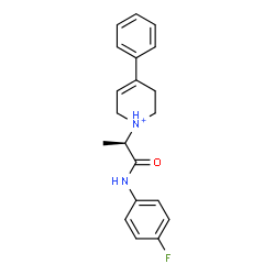 ChemSpider 2D Image | 1-{(2R)-1-[(4-Fluorophenyl)amino]-1-oxo-2-propanyl}-4-phenyl-1,2,3,6-tetrahydropyridinium | C20H22FN2O