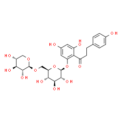 ChemSpider 2D Image | 3,5-Dihydroxy-2-[3-(4-hydroxyphenyl)propanoyl]phenyl 6-O-beta-D-xylopyranosyl-beta-D-glucopyranoside | C26H32O14
