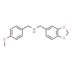 ChemSpider 2D Image | BENZO[1,3]DIOXOL-5-YLMETHYL-(4-METHOXY-BENZYL)-AMINE | C16H17NO3