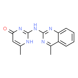 ChemSpider 2D Image | 6-methyl-2-[(4-methylquinazolin-2-yl)amino]pyrimidin-4-ol | C14H13N5O
