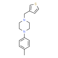 ChemSpider 2D Image | 1-(4-Methylphenyl)-4-(3-thienylmethyl)piperazine | C16H20N2S