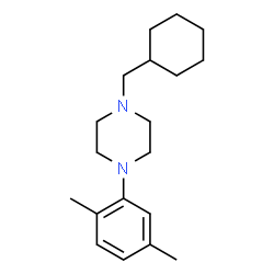 ChemSpider 2D Image | 1-(Cyclohexylmethyl)-4-(2,5-dimethylphenyl)piperazine | C19H30N2