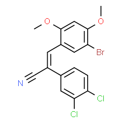 ChemSpider 2D Image | (2E)-3-(5-Bromo-2,4-dimethoxyphenyl)-2-(3,4-dichlorophenyl)acrylonitrile | C17H12BrCl2NO2