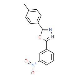 ChemSpider 2D Image | 2-(3-Nitro-phenyl)-5-p-tolyl-[1,3,4]oxadiazole | C15H11N3O3