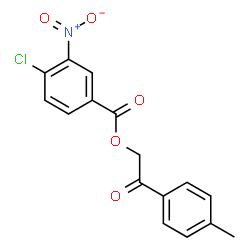 ChemSpider 2D Image | 2-(4-Methylphenyl)-2-oxoethyl 4-chloro-3-nitrobenzoate | C16H12ClNO5
