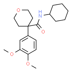 ChemSpider 2D Image | N-Cyclohexyl-4-(3,4-dimethoxyphenyl)tetrahydro-2H-pyran-4-carboxamide | C20H29NO4