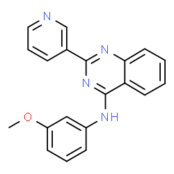 ChemSpider 2D Image | N-(3-Methoxyphenyl)-2-(3-pyridinyl)-4-quinazolinamine | C20H16N4O