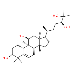 ChemSpider 2D Image | (1R,4S,8beta,9alpha,11beta,13alpha,14beta,17alpha,20S,24S)-9,10,14-Trimethyl-4,9-cyclo-9,10-secocholest-5-ene-1,11,24,25-tetrol | C30H52O4