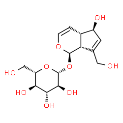 ChemSpider 2D Image | (1R,4aS,5R,7aR)-5-Hydroxy-7-(hydroxymethyl)-1,4a,5,7a-tetrahydrocyclopenta[c]pyran-1-yl beta-L-glucopyranoside | C15H22O9