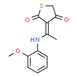 ChemSpider 2D Image | (3Z)-3-{1-[(2-Methoxyphenyl)amino]ethylidene}-2,4(3H,5H)-thiophenedione | C13H13NO3S