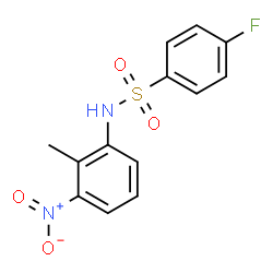 ChemSpider 2D Image | 4-Fluoro-N-(2-methyl-3-nitrophenyl)benzenesulfonamide | C13H11FN2O4S